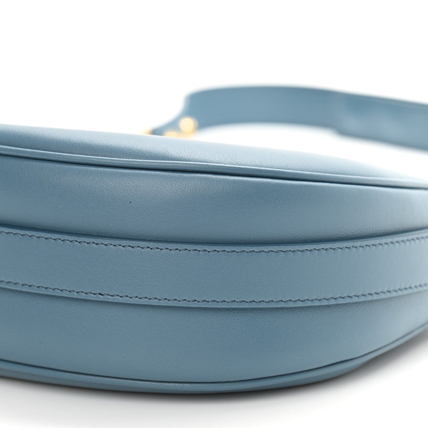 Smooth Calfskin Medium Strap Ava Shoulder Bag Denim