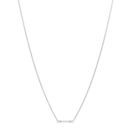 Tiffany Platinum Diamond Fleur de Lis Key Bar Pendant Necklace 1 of 5