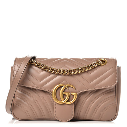 Gucci Calfskin Matelasse Small GG Marmont Shoulder Bag Porcelain Rose 1 of 8
