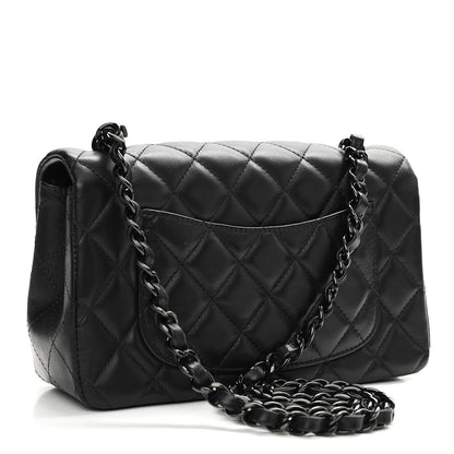 Chanel Lambskin Quilted Mini Rectangular Flap So Black 3 of 11