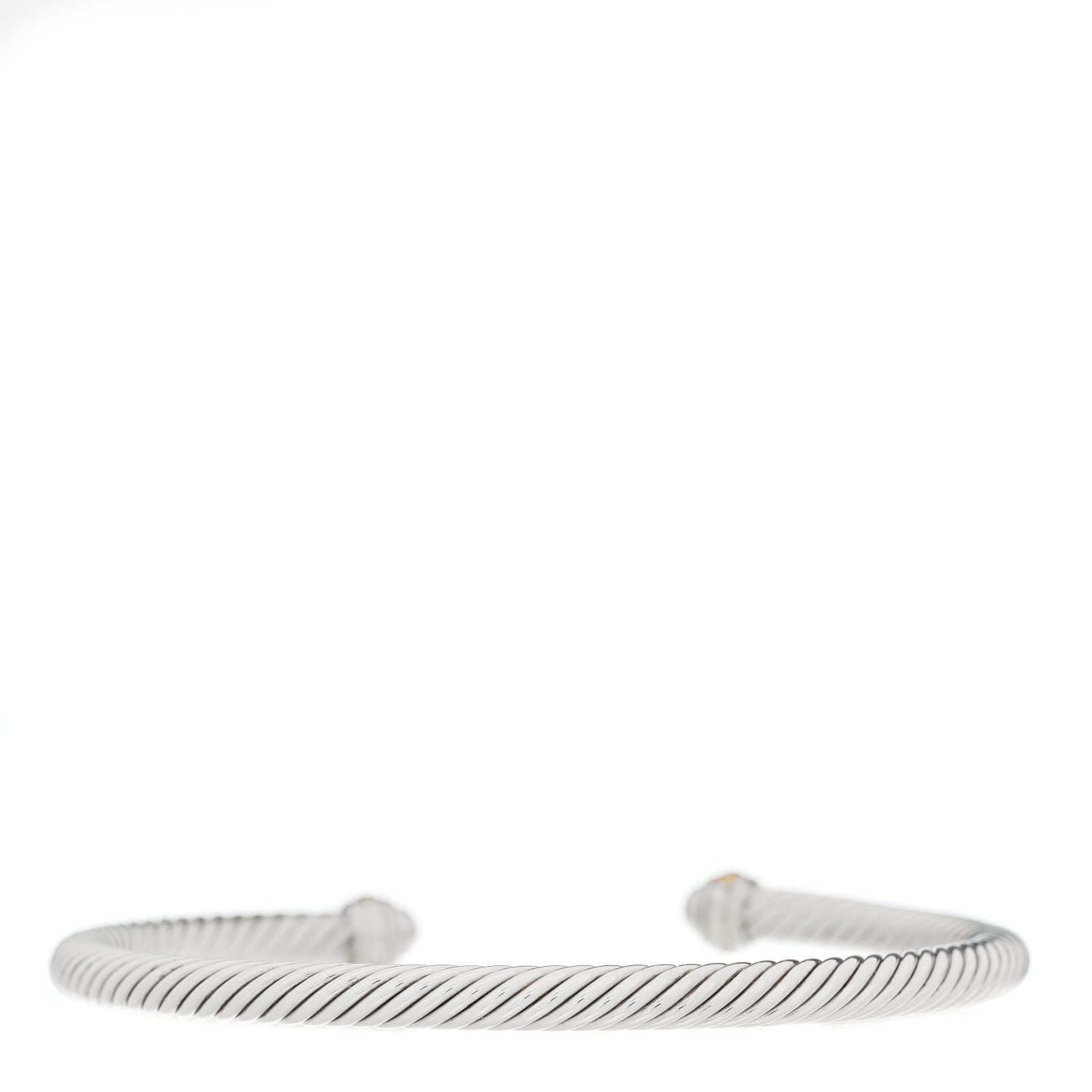 David Yurman Sterling Silver 18K Yellow Gold 4mm Cable Classics Bracelet 2 of 3