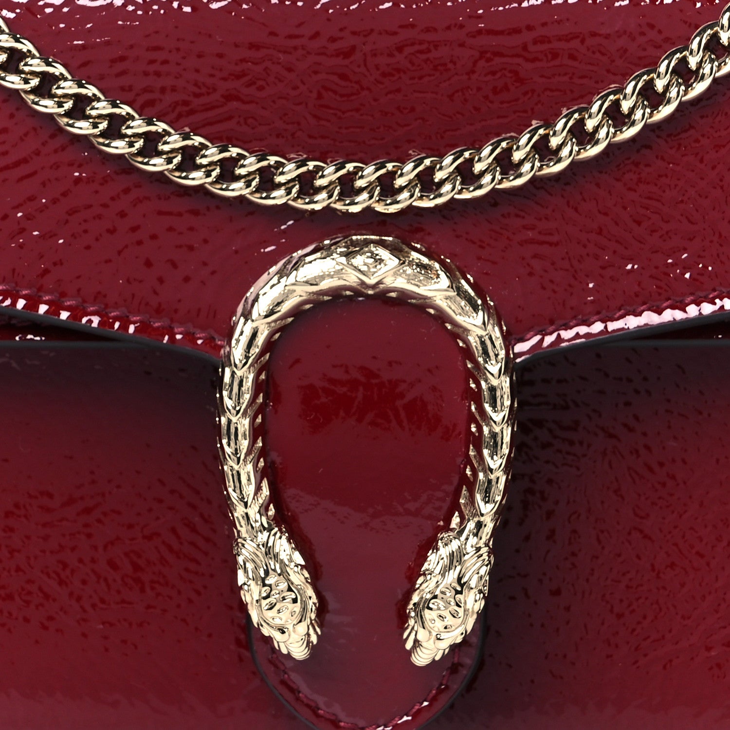 Gucci Crinkled Patent Mini Dionysus Shoulder Bag Rosso Ancora Red 6 of 10