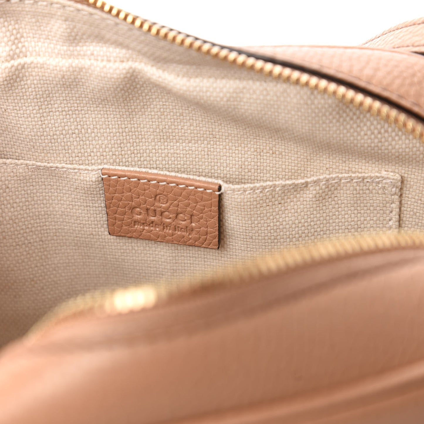 Pebbled Calfskin Small Soho Disco Bag Rose Beige