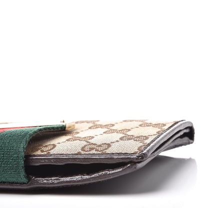 Gucci Monogram Calfskin Ladies Web Continental Wallet Beige Ebony Cocoa 13 of 13