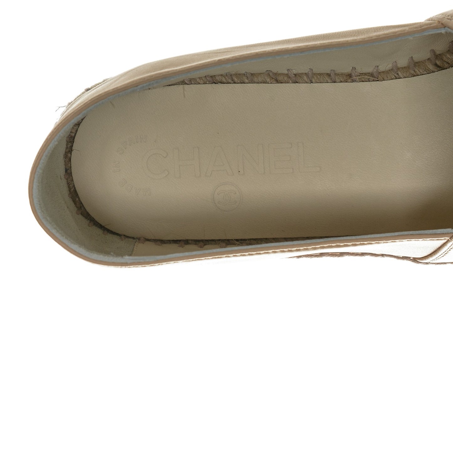 Lambskin CC Espadrilles 38 Beige Black