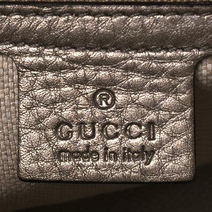 Gucci Metallic Pebbled Calfskin Medium Soho Flap Crossbody Golden Beige 6 of 9