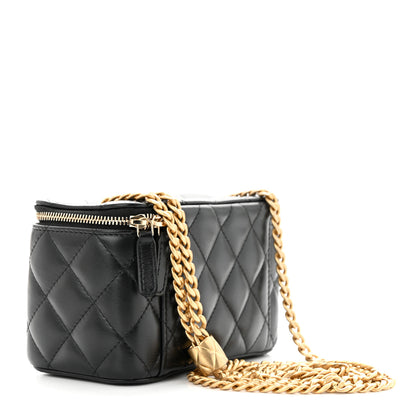 Chanel Lambskin Quilted Small Pillow Crush Vanity Case With Chain Black 3 of 11