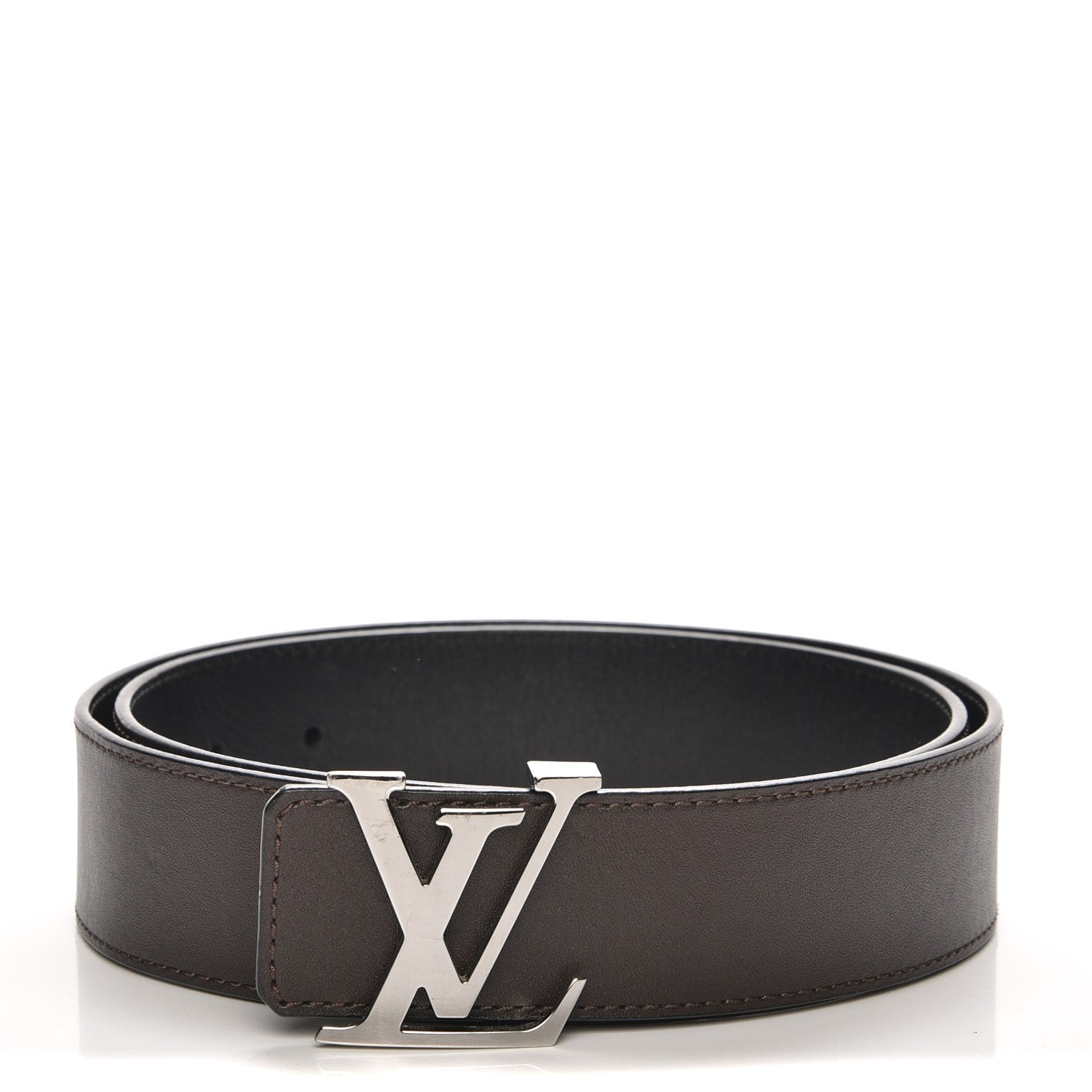 Louis Vuitton Calfskin 40mm LV Initiales Reversible Belt 90 36 Dark Brown Black 1 of 5