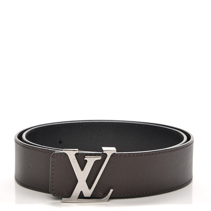 Louis Vuitton Calfskin 40mm LV Initiales Reversible Belt 90 36 Dark Brown Black 1 of 5