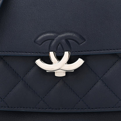 Chanel Goatskin Quilted Small CC Box Flap Navy Navy 8 of 10