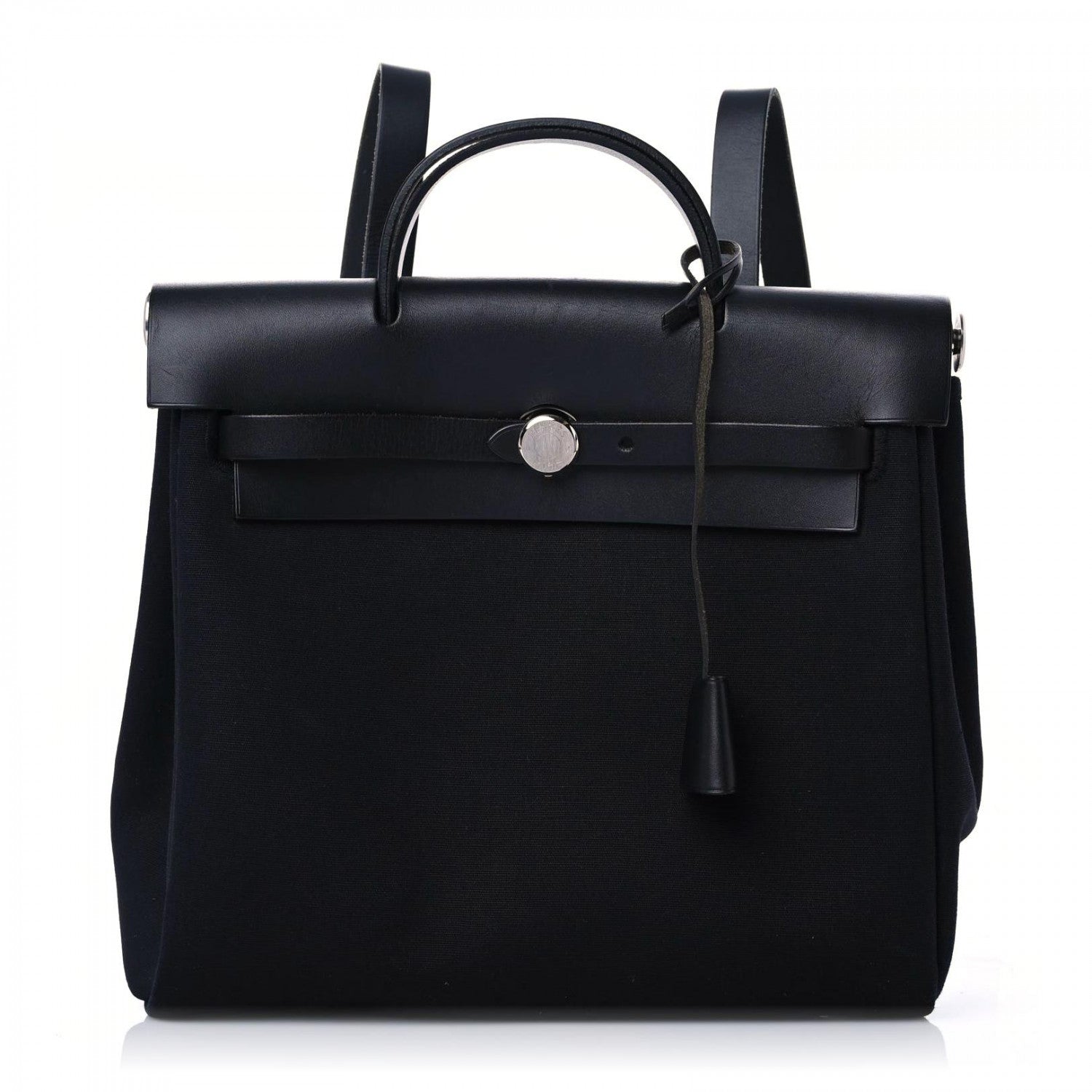 Hermes Toile Vache Calfskin Herbag 30 PM Backpack Black 1 of 17