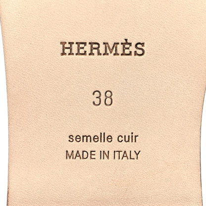 Hermes Box Calfskin Oran Sandals 38 White 7 of 8