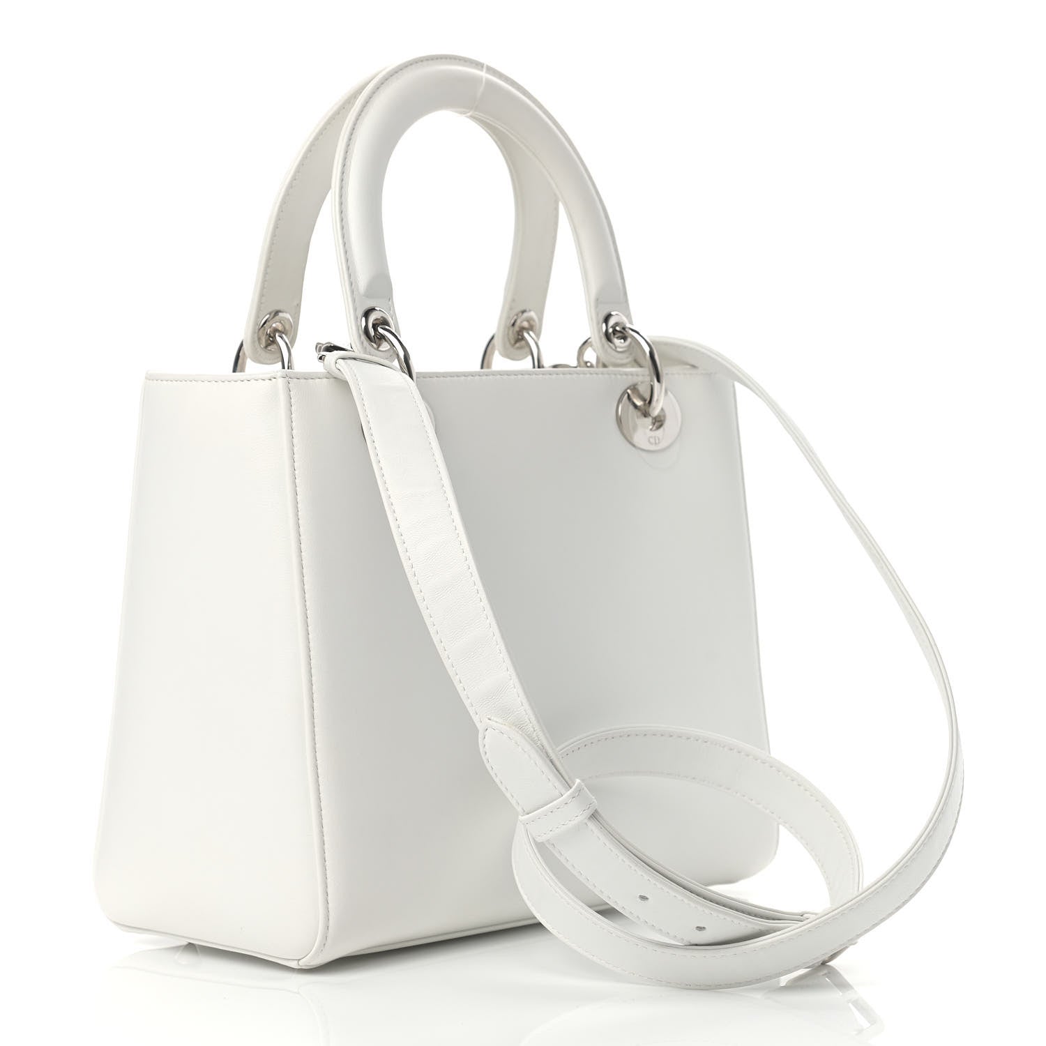 Christian Dior Smooth Calfskin Embellished Dragonfly Medium Lady Dior White Multicolor 3 of 11