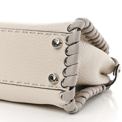 Fendi Cuoio Romano Selleria Vitello Dolce Lace Up Mini Peekaboo Iconic Satchel Camelia Milk Grigio Polvere 10 of 10