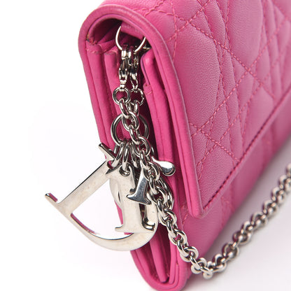 Christian Dior Lambskin Cannage Rendezvous Chain Wallet Pink 12 of 14