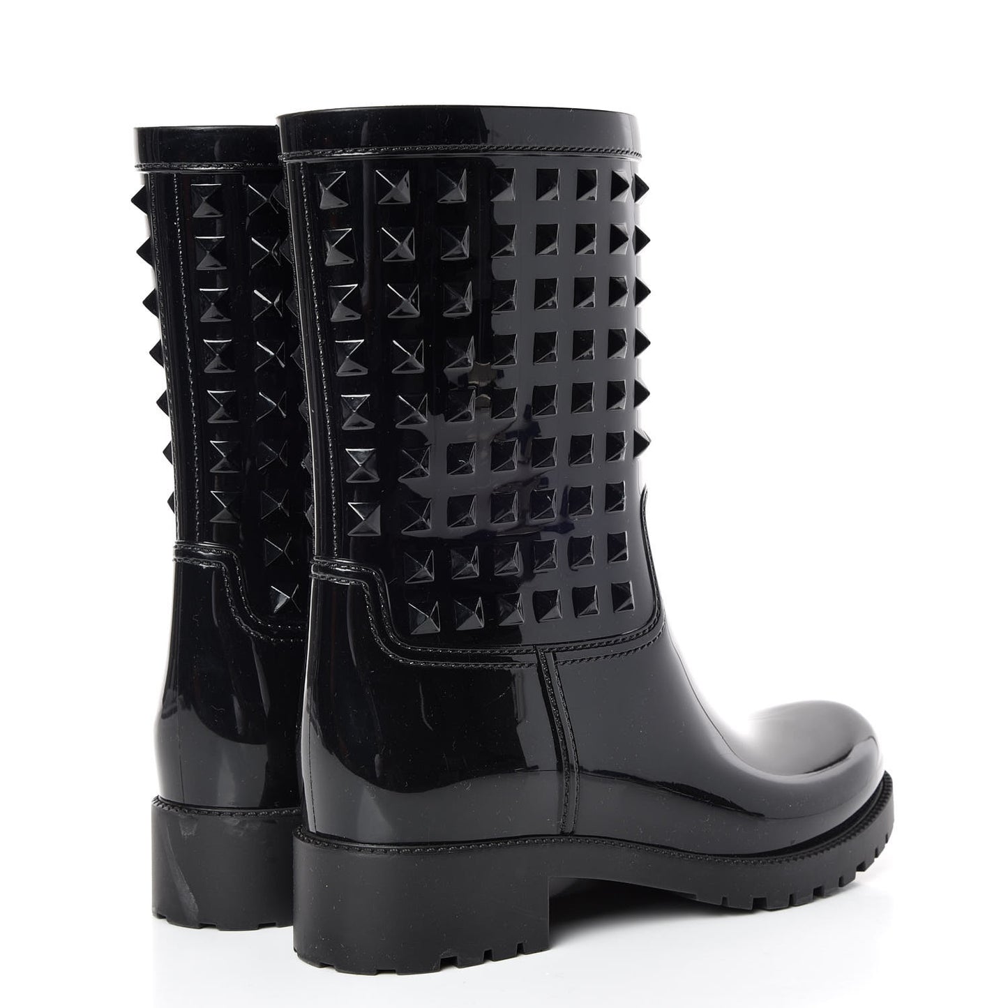 Rubber Rockstud Short Rainboots 38 Black