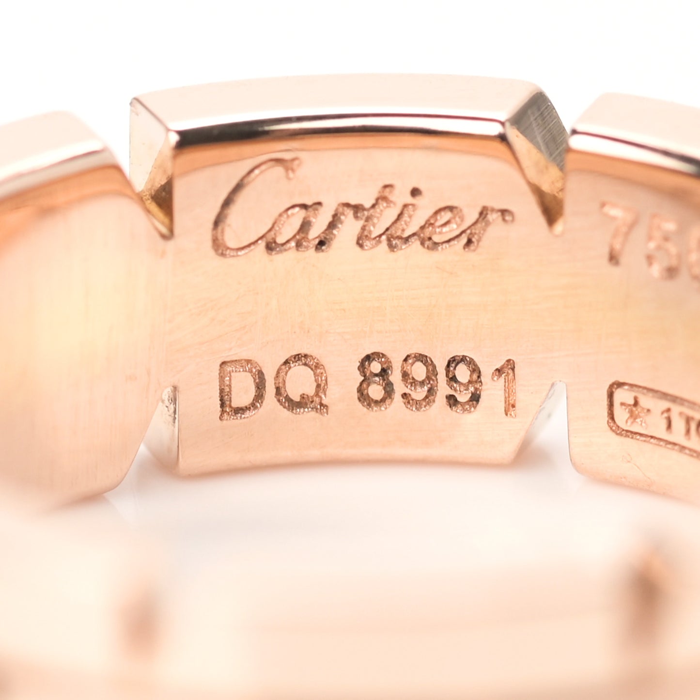 18K Pink Gold Tank Francaise Ring 49 5