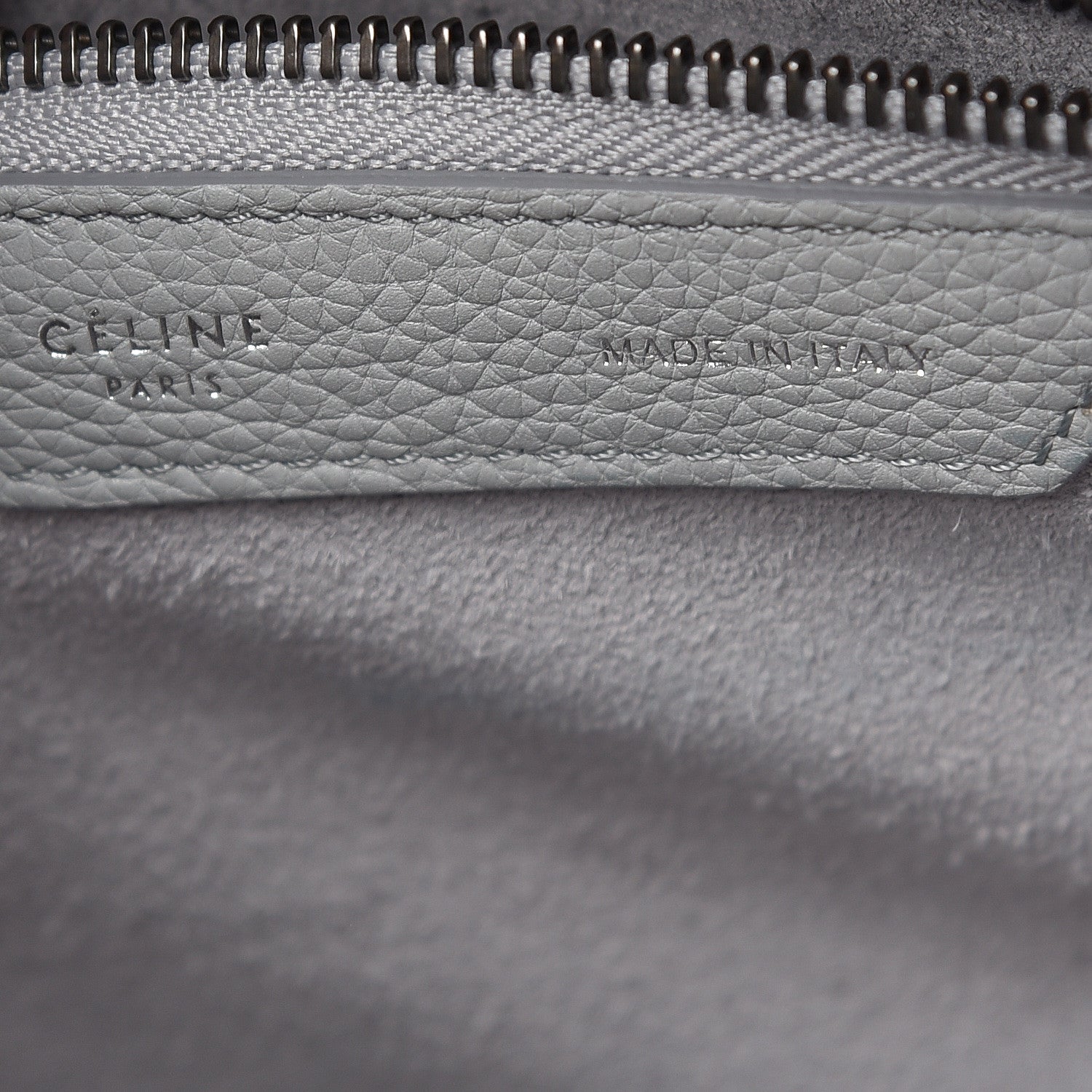 Celine Drummed Calfskin Micro Luggage Pearl Blue 6 of 10