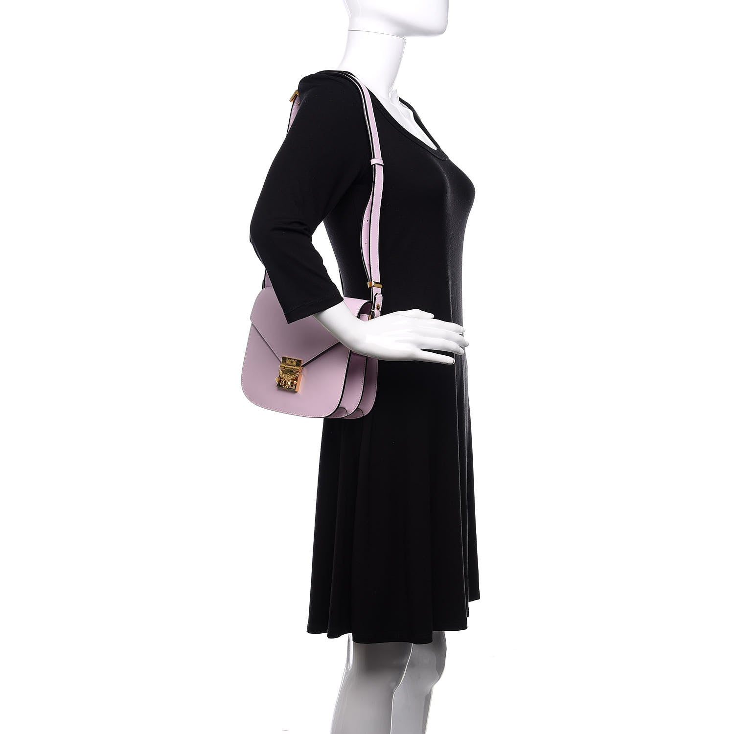 MCM Calfskin Patricia Crossbody Bag Prism Pink 2 of 10