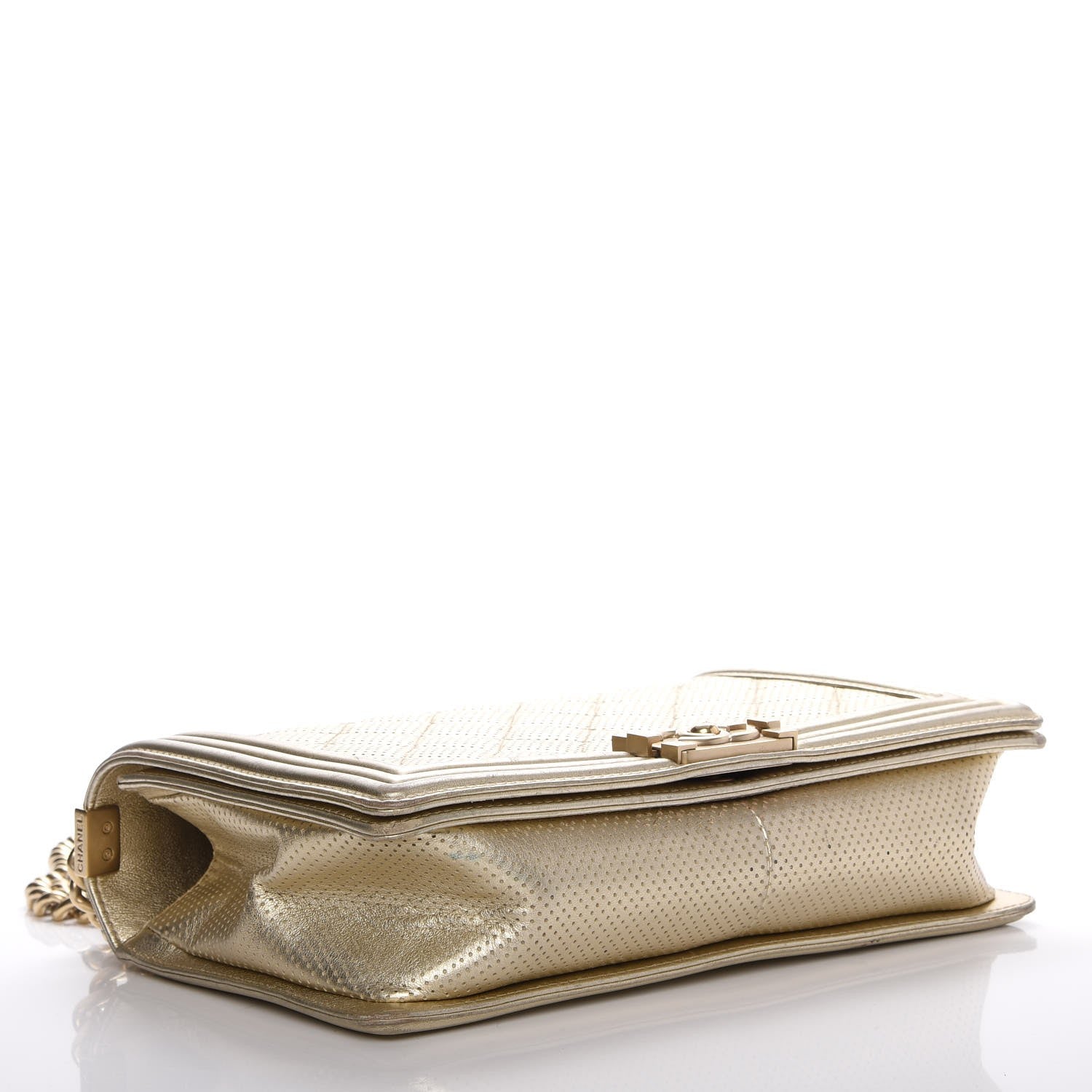 Chanel Lambskin Perforated Quilted New Medium Boy Flap Gold 4 of 22