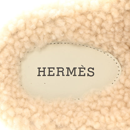 Hermes Woolskin Womens Chypre Sandals 39 Ecru 6 of 10
