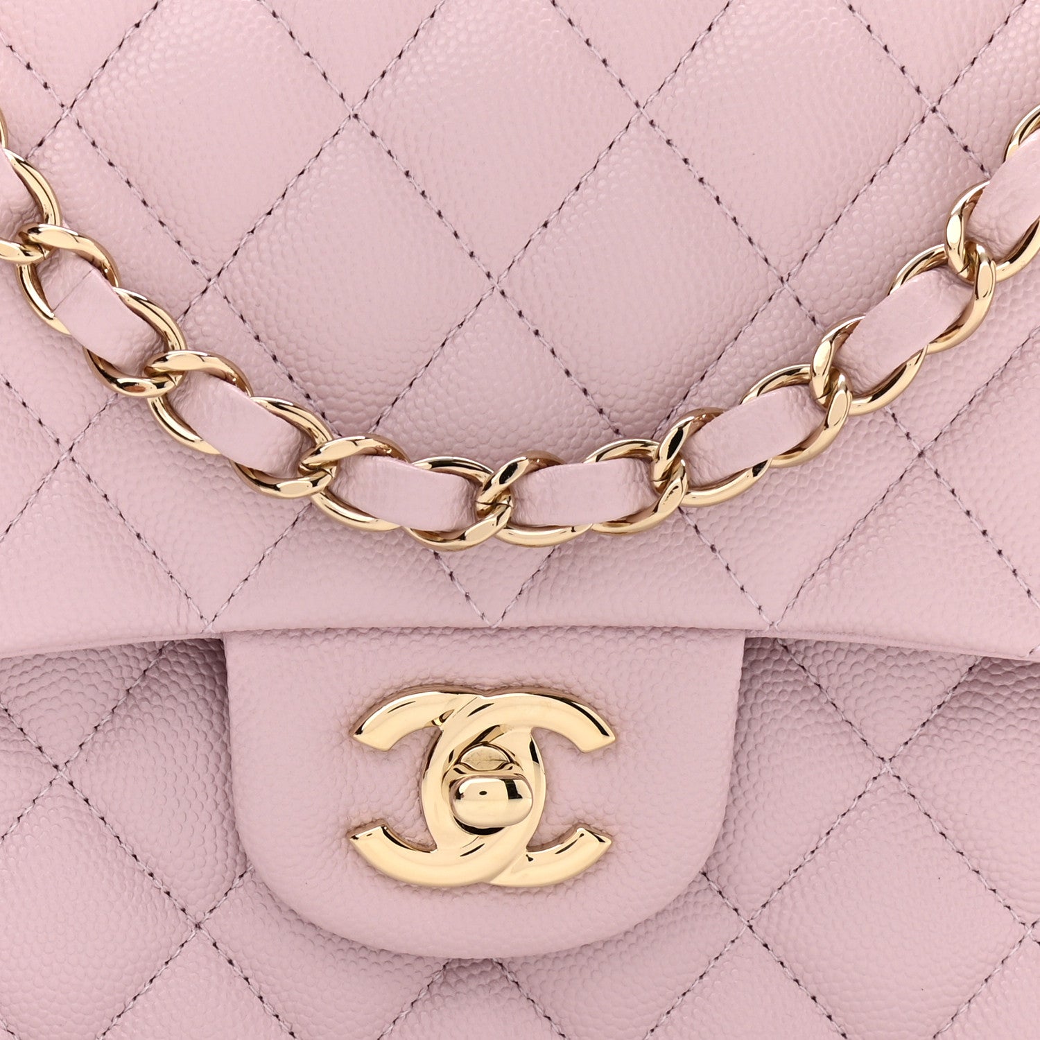 Chanel Caviar Quilted Medium Double Flap Light Pink 8 of 10
