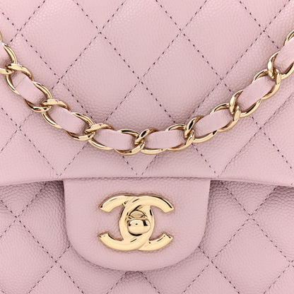 Chanel Caviar Quilted Medium Double Flap Light Pink 8 of 10