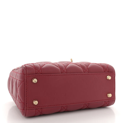 Christian Dior Lambskin Cannage Mini Lady Dior Burgundy 4 of 11