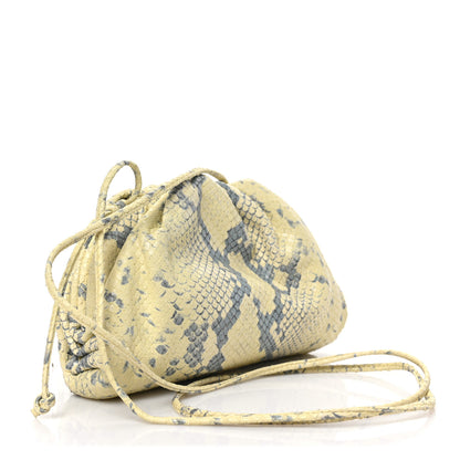 Bottega Veneta Goatskin Python Embossed The Mini Pouch Kiwi Black Silver 4 of 11