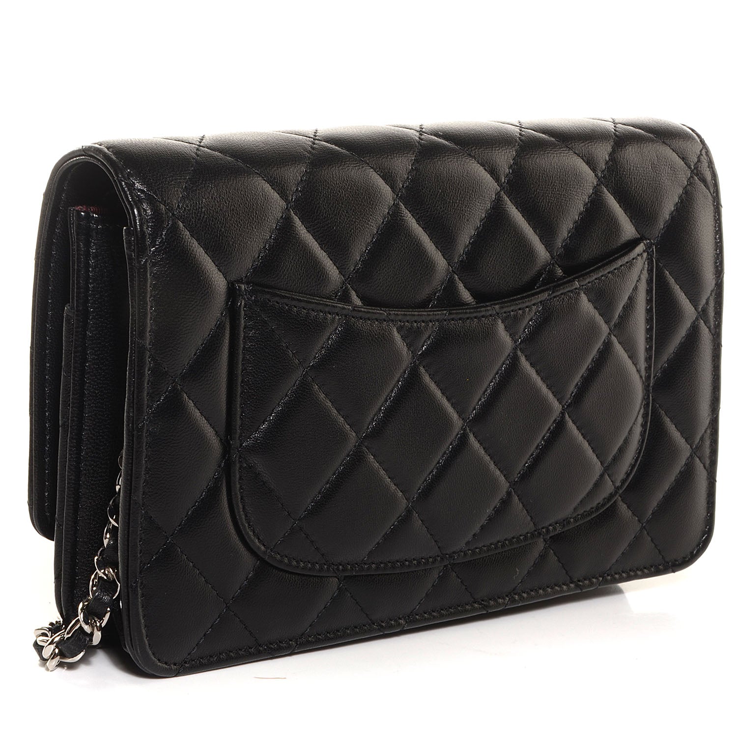 Chanel Lambskin Quilted Wallet On Chain WOC Black 3 of 9