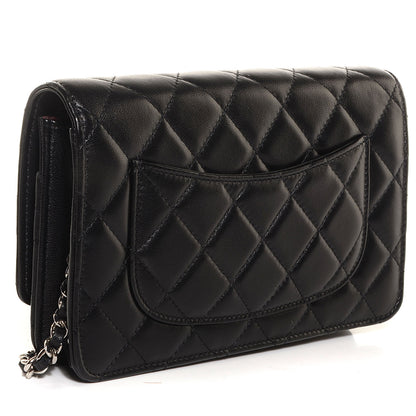 Chanel Lambskin Quilted Wallet On Chain WOC Black 3 of 9