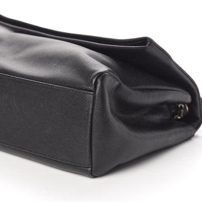 Saint Laurent Grain De Poudre Medium West Hollywood Monogram Fold-Over Black 10 of 11
