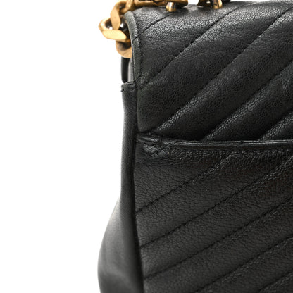 Saint Laurent Sheepskin Matelasse Chevron Monogram Medium College Bag Black 19 of 19