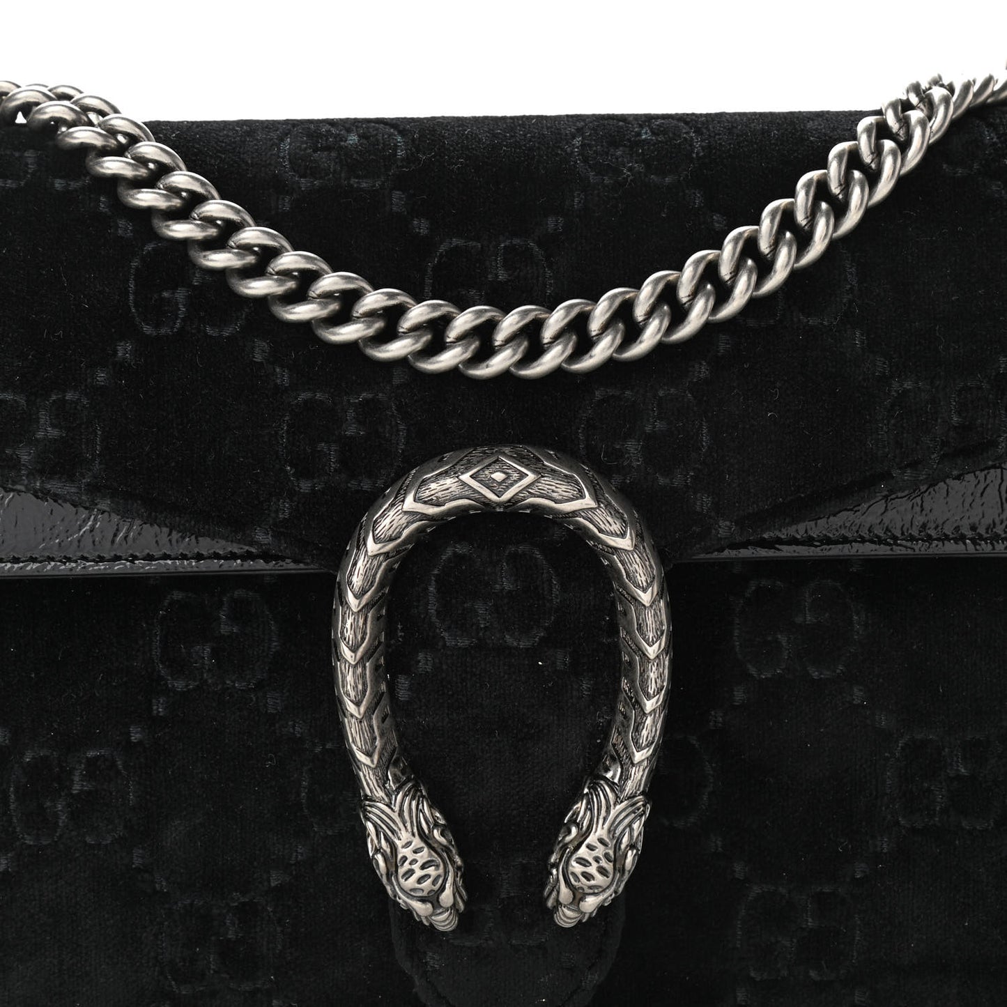 Velvet GG Monogram Small Dionysus Shoulder Bag Black