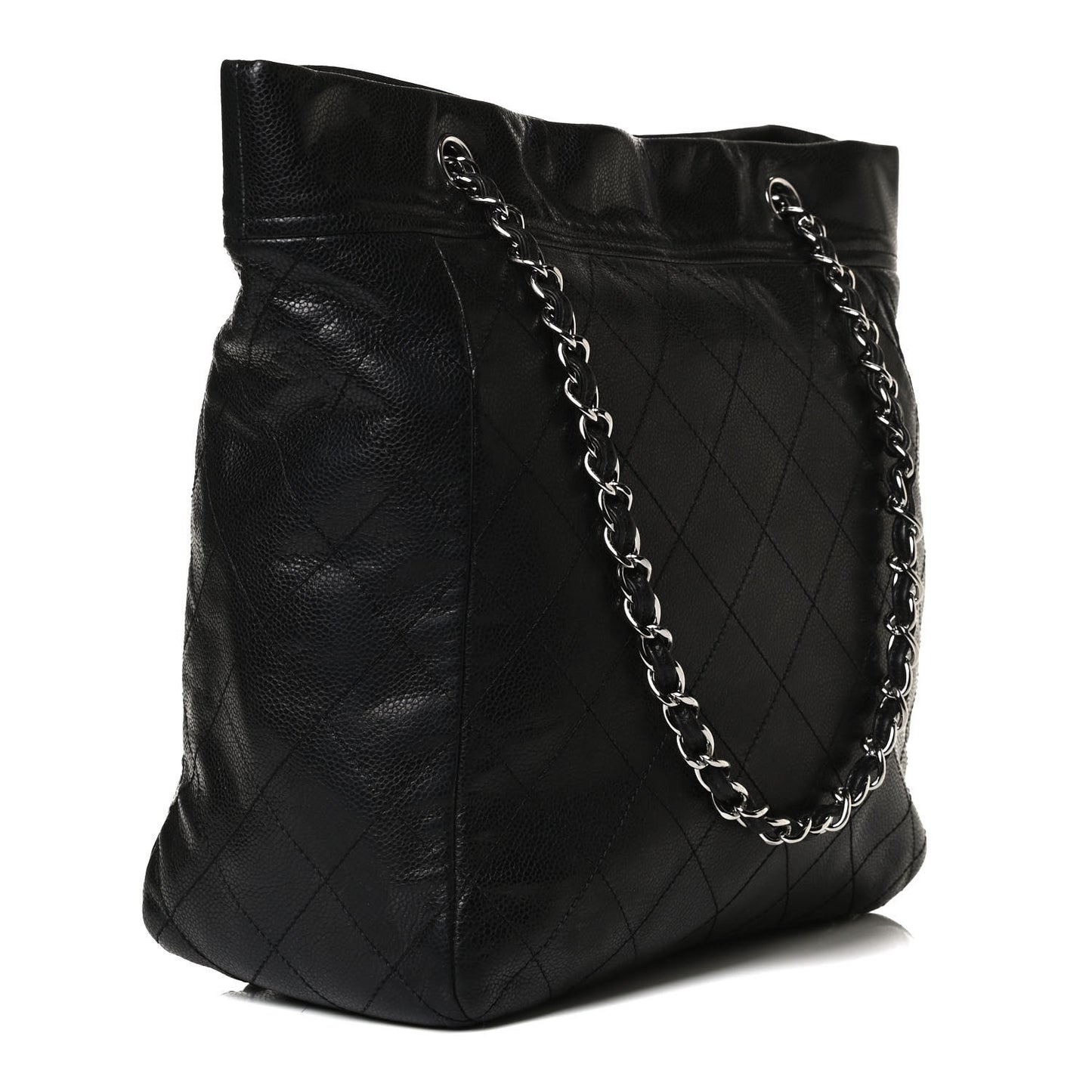 Soft Caviar Large Timeless CC Shopping Tote Black