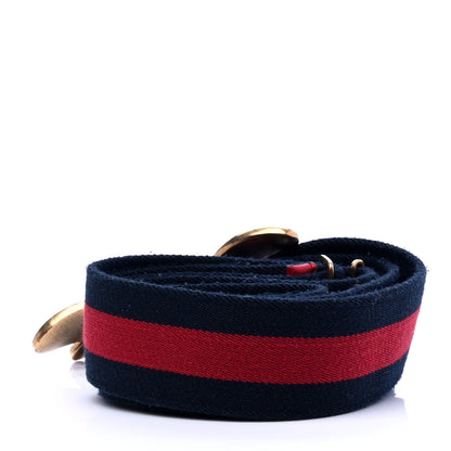 Gucci Web Queen Margaret Bee Belt 110 44 Red Navy 2 of 6