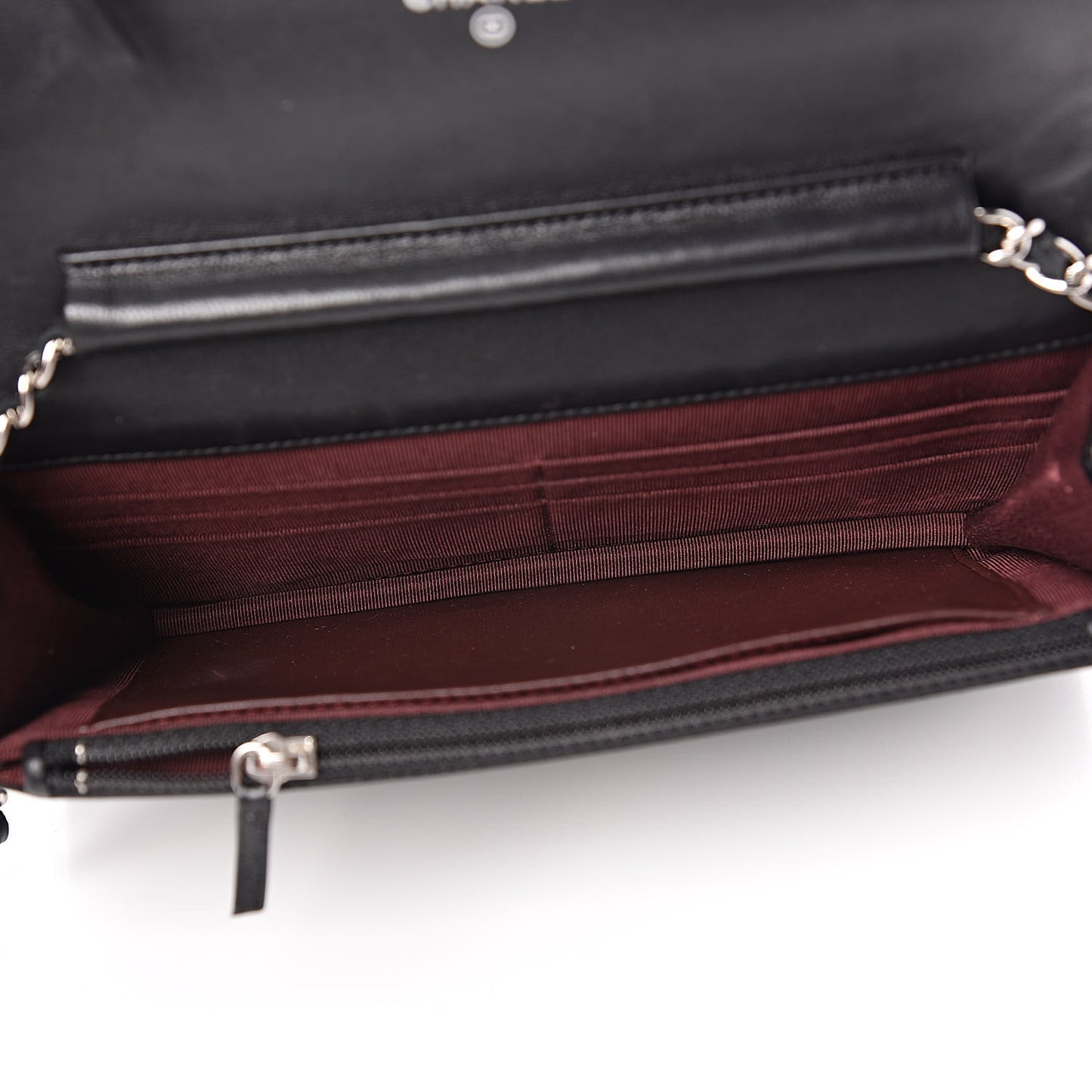 Lambskin Quilted Wallet On Chain WOC Black