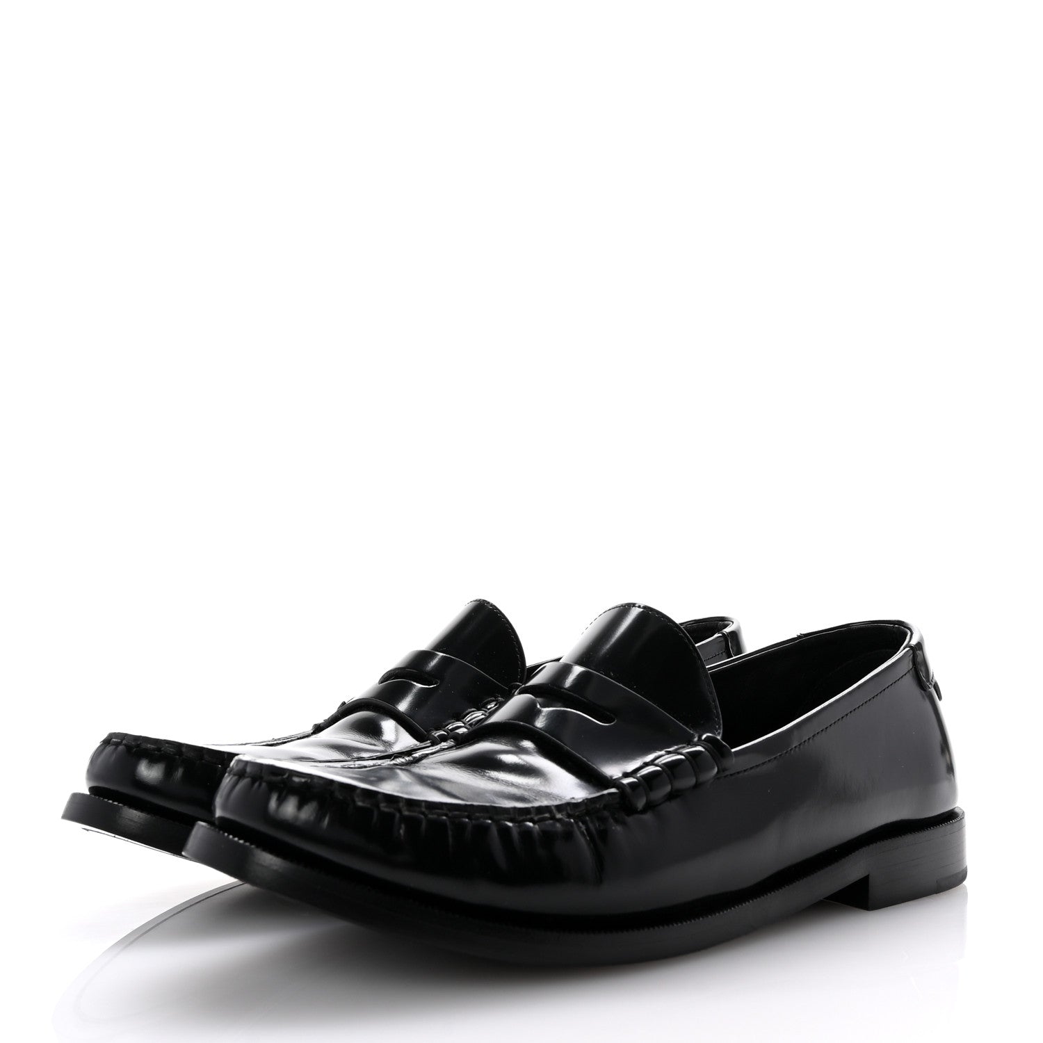 Saint Laurent Calfskin Penny Loafers 40 Black 4 of 11