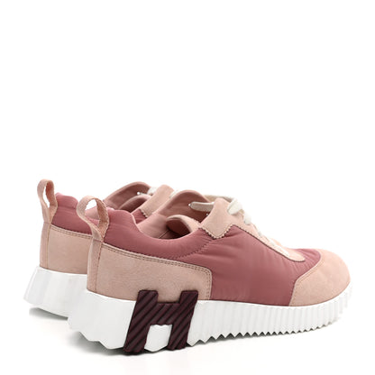 Hermes Parachute Fabric Suede Goatskin Bouncing Sneakers 36 Rose Rose Opaline 4 of 11