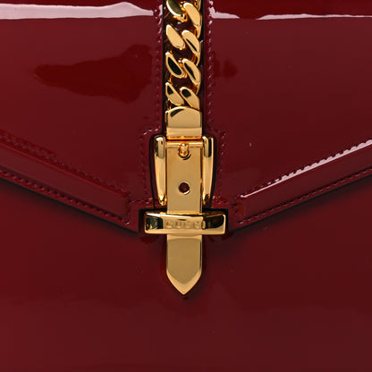 Gucci Mousse Top Patent Mini Sylvie 1969 Top Handle Bag New Cherry Red 9 of 12