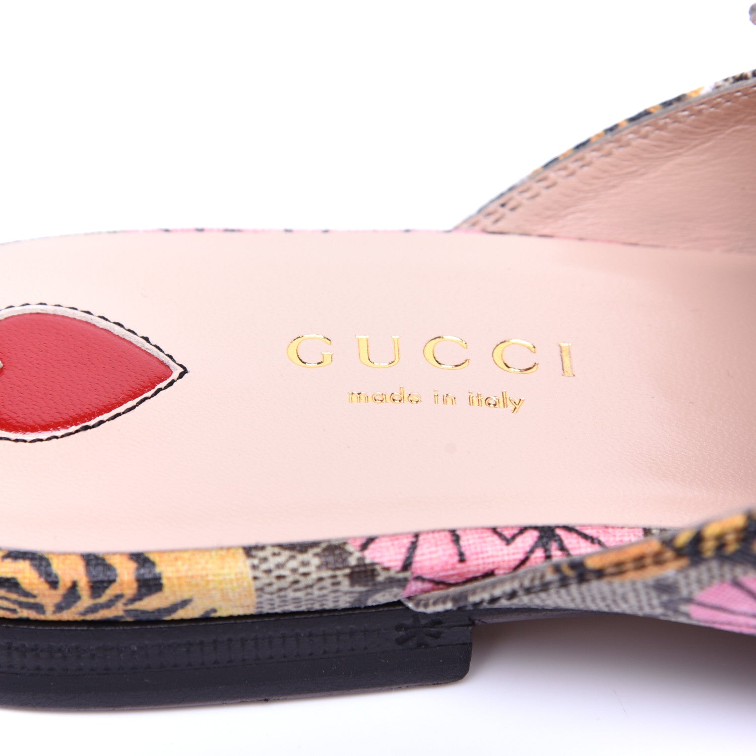 Gucci GG Supreme Monogram Bengal Womens Princetown Slippers 35 Beige Crop Pink 8 of 12