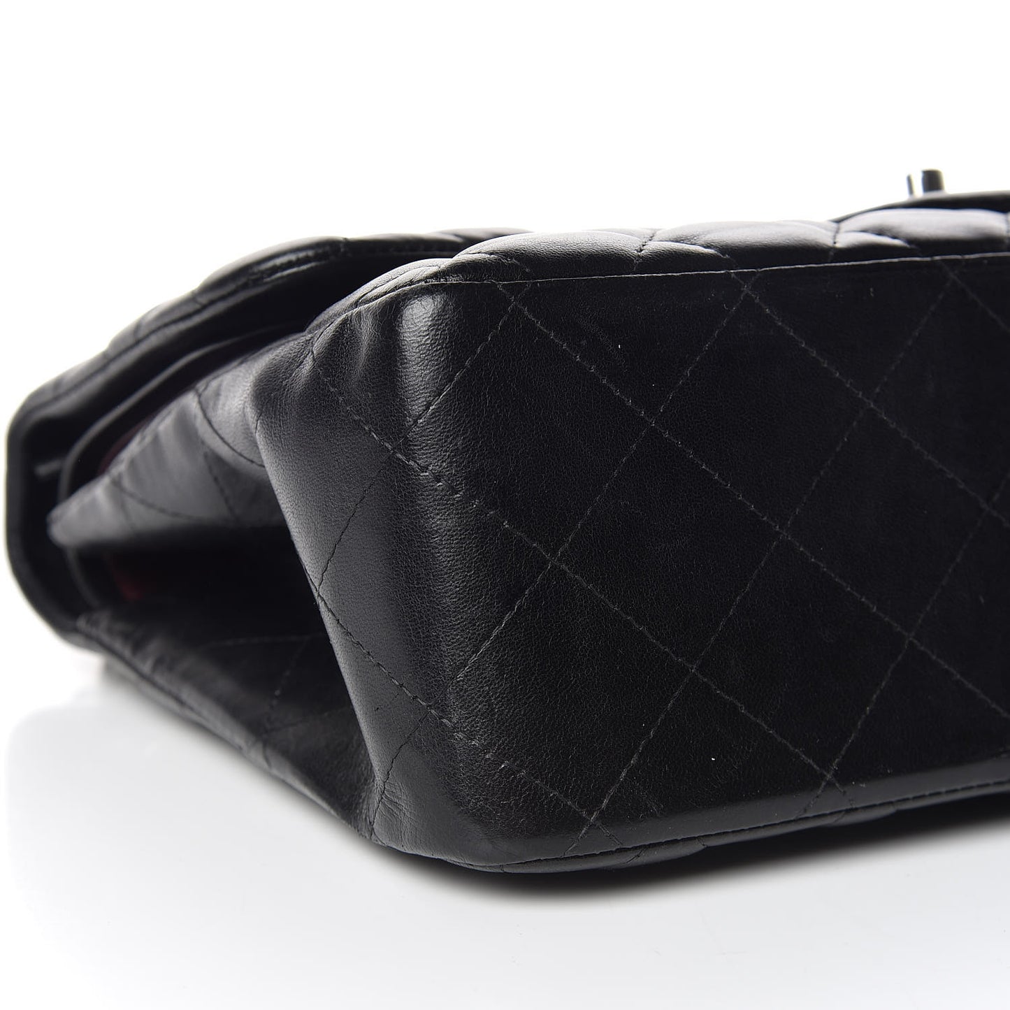 Lambskin Quilted Jumbo Double Flap Black