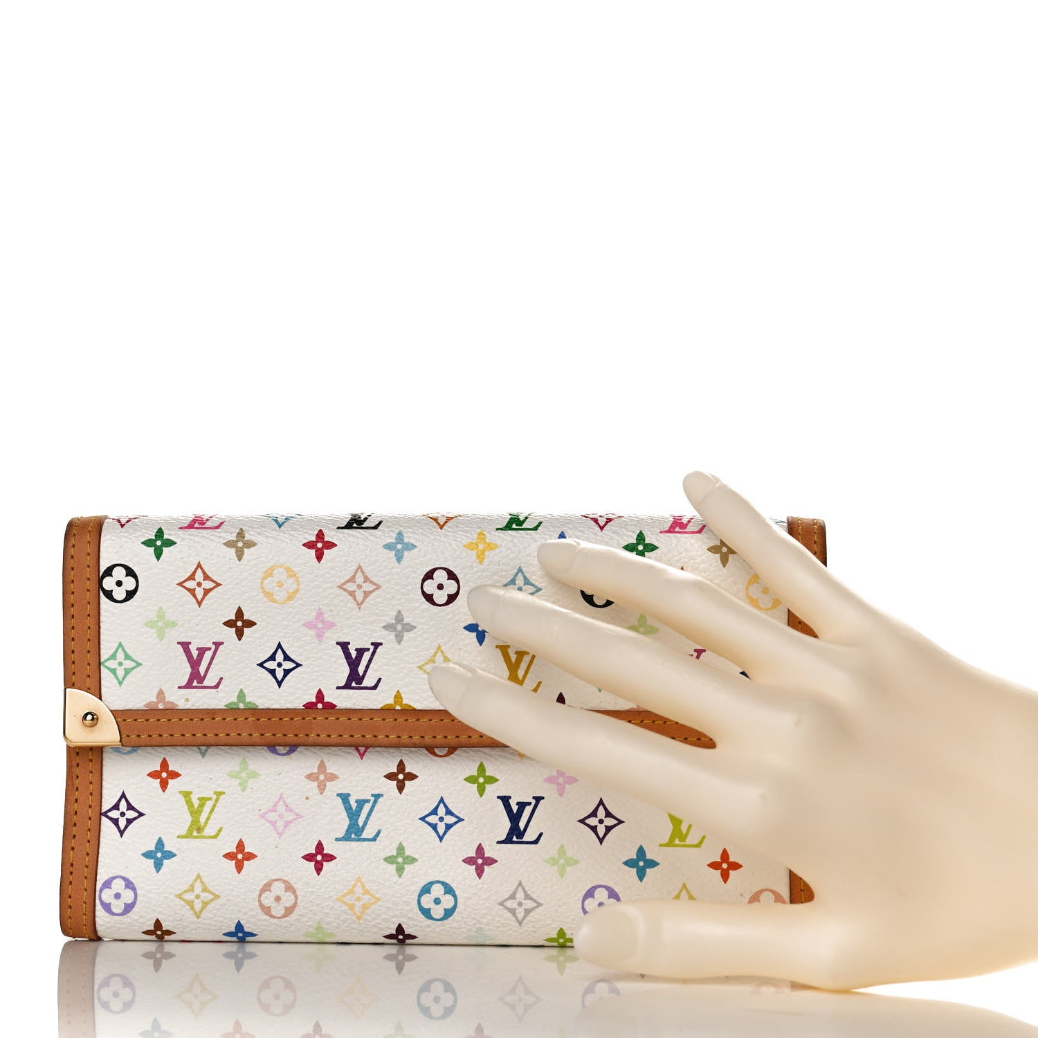 Louis Vuitton Monogram Multicolor Porte Tresor International Wallet White 2 of 9
