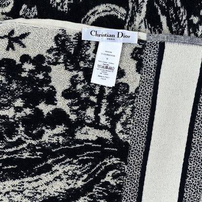 Christian Dior Cotton Toile De Jouy Reverse Towel Bleu Marine 3 of 3