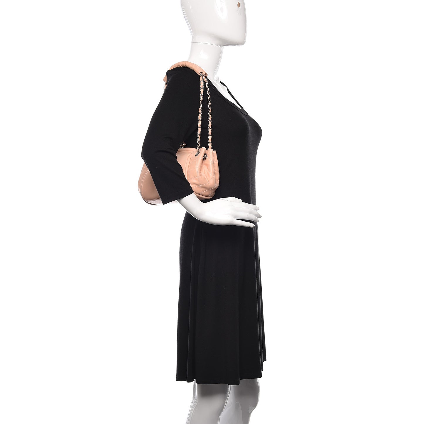 Lambskin CC Kiss Lock Accordion Bag Rose Clair