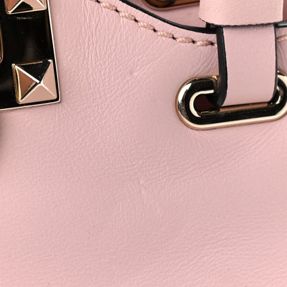 Valentino Garavani Pebbled Calfskin Mini Rockstud Tote Water Rose 12 of 13