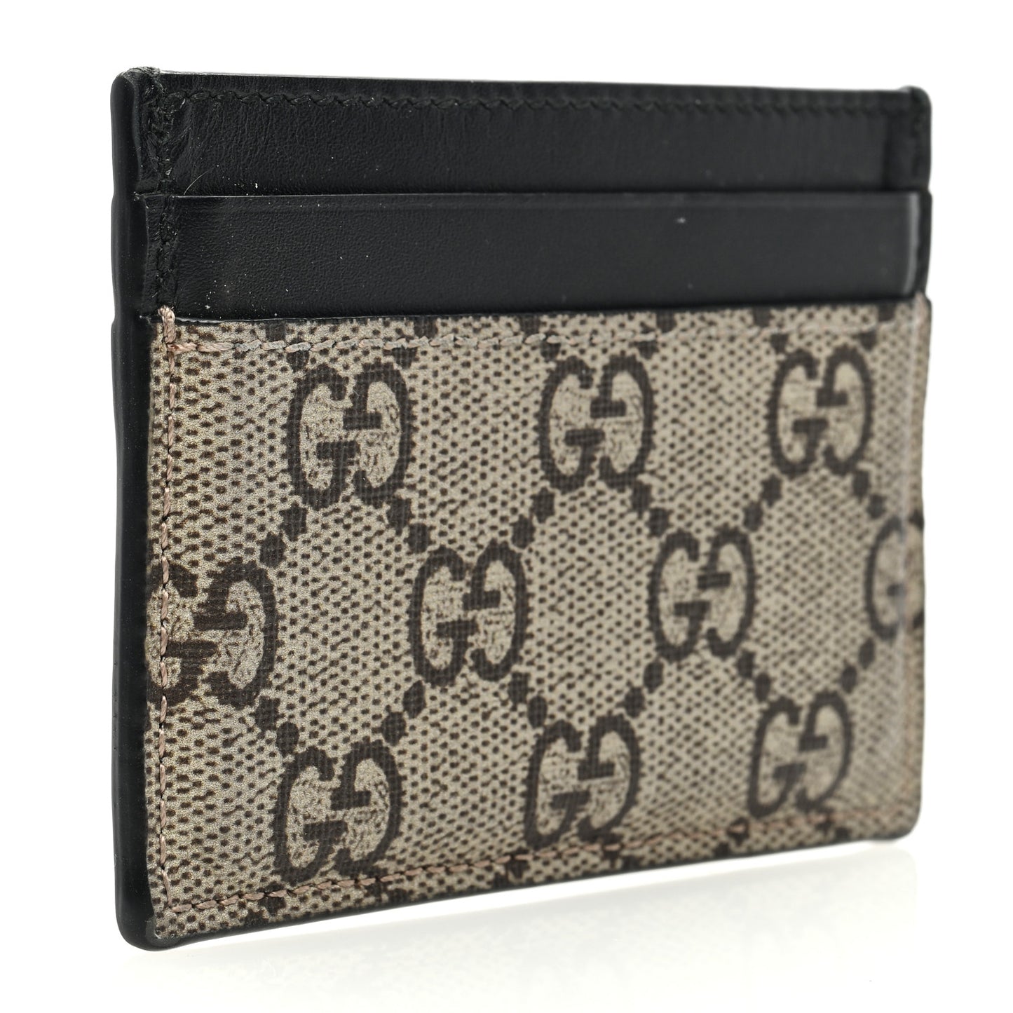 GG Supreme Monogram Kingsnake Card Holder Beige Black
