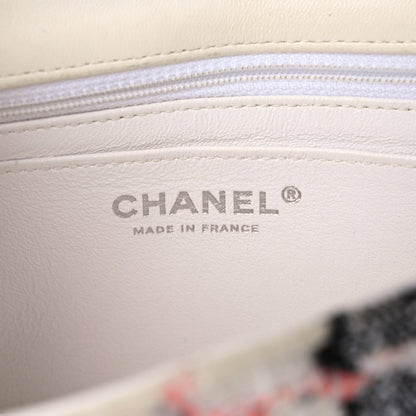 Chanel Tweed Quilted Mini Rectangular Flap Black White Pink 13 of 19