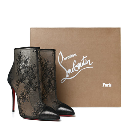 Christian Louboutin Lace Lame Specchio Gipsybootie 100 Ankle Boots 36 Black 13 of 13