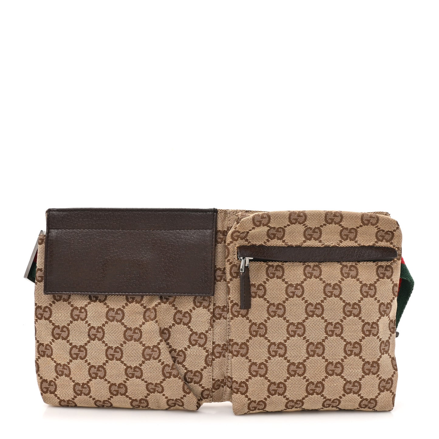 Monogram Web Belt Bag Dark Brown